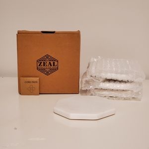 Zeal Living Beautiful Marble Geo Coasters